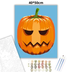 Halloween Tök kék - Halloweeni számfestő készlet - számfestő készlet - Számfestő.hu - 40×50cm - Keret nélkül