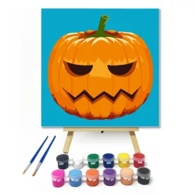 Halloween Tök kék - Halloweeni számfestő készlet - Számfestő.hu - 20×20cm - keret nélkül