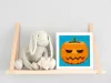 Halloween Tök kék - Halloweeni számfestő készlet - Számfestő.hu - 20×20cm - keret nélkül