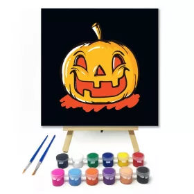 Nevető Tök - Halloweeni számfestő készlet - Számfestő.hu - 20×20cm - keret nélkül
