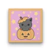 Halloweeni Cica - Halloweeni számfestő készlet - Számfestő.hu - 30×30cm - keretre feszítve