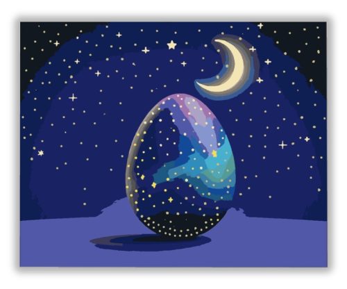 Csodálatos Éjszakai Tojás - húsvéti számfestő készlet