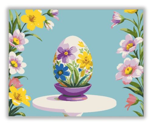 Virágos Kert Tojása - húsvéti számfestő készlet