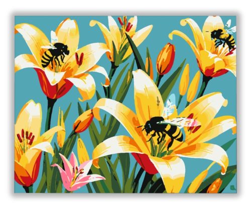 Tavaszi Virág Beporzás - húsvéti számfestő készlet