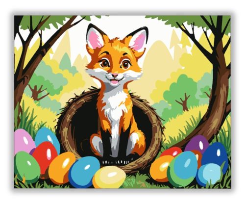 Kisróka Húsvéti Tojásokkal - húsvéti számfestő készlet