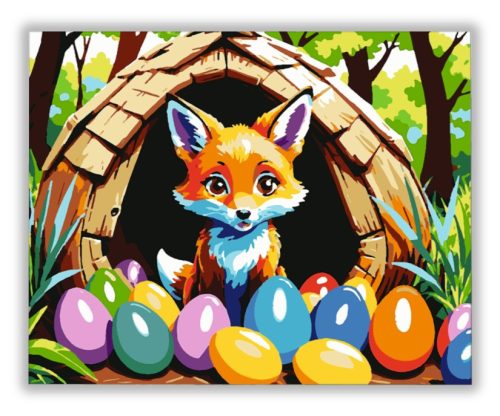 Aranyos Húsvét Róka - húsvéti számfestő készlet