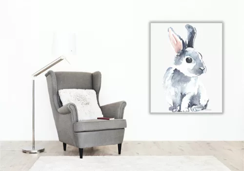 Festett Nyuszi - húsvéti számfestő készlet - Számfestő.hu - 50×60cm - keret nélkül