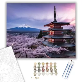 Fuji Hegy - számfestő készlet - Számfestő.hu - 40×50cm - keret nélkül