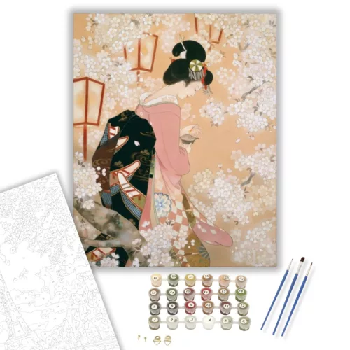Japán Énekes - számfestő készlet - Számfestő.hu - 40×50cm - keretre feszítve