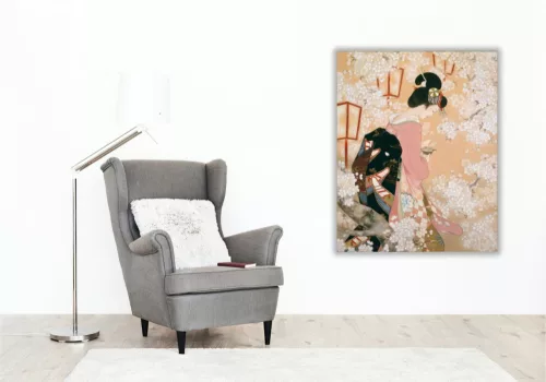 Japán Énekes - számfestő készlet - Számfestő.hu - 40×50cm - keretre feszítve