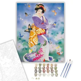 Japán Klasszikus Énekes - számfestő készlet - Számfestő.hu - 40×50cm - keret nélkül