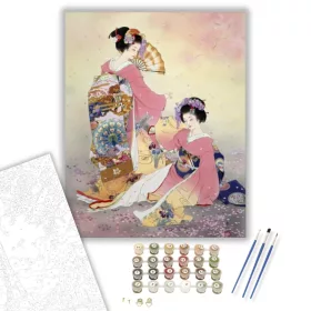 Japán Klasszikus Zenész - számfestő készlet - Számfestő.hu - 40×50cm - keret nélkül