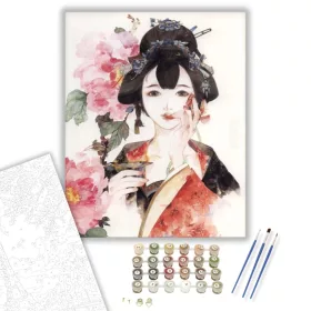 Gyönyörű Gésa - számfestő készlet - Számfestő.hu - 40×50cm - keret nélkül