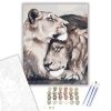 Oroszlán szerelem- számfestő készlet - Számfestő.hu - 40×50cm - keretre feszítve
