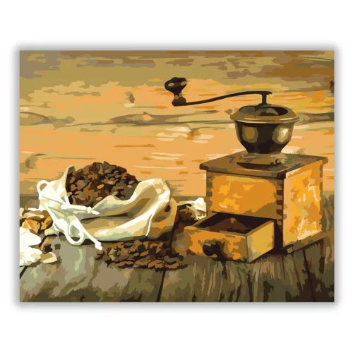 A zamatos kávé - számfestő készlet - Számfestő.hu - 40×50cm - Keret nélkül
