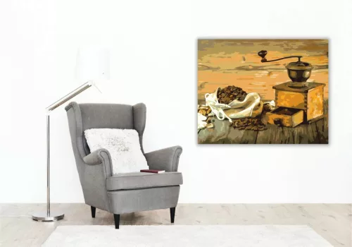 A zamatos kávé - számfestő készlet - Számfestő.hu - 40×50cm - Keret nélkül