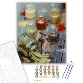 Babérlevéllel terítve - számfestő készlet - Számfestő.hu - 40×50cm - keret nélkül