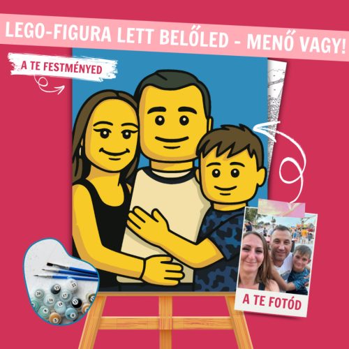 Számfestő Portré – Minifigura Stílusban (játékfigura ihlette) - Számfestő.hu - 80×100cm - keretre feszítve