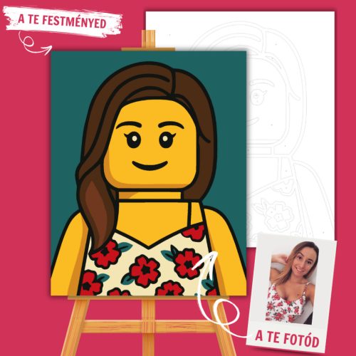 Számfestő Portré – Minifigura Stílusban (játékfigura ihlette) - Számfestő.hu - 30×40cm - keret nélkül