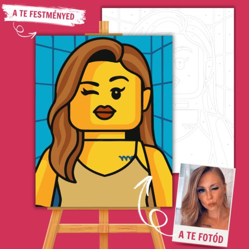 Számfestő Portré – Minifigura Stílusban (játékfigura ihlette) - Számfestő.hu - 80×100cm - keret nélkül