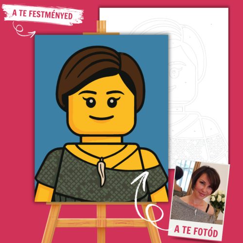 Számfestő Portré – Minifigura Stílusban (játékfigura ihlette) - Számfestő.hu - 80×100cm - keret nélkül