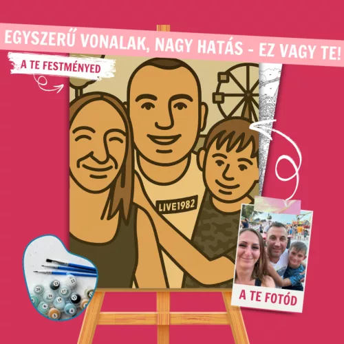 Számfestő Portré - Minimalista Flat Art Stílusban - Számfestő.hu - 30×40cm - keret nélkül