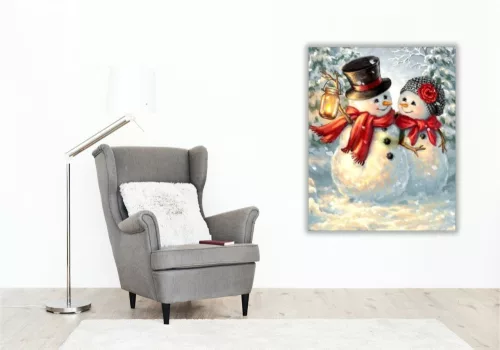Hóemberek- számfestő készlet - Számfestő.hu - 60×70cm - keretre feszítve