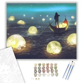 Éjszakai hajós - számfestő készlet - Számfestő.hu - 40×50cm - keret nélkül
