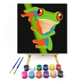 Béka - gyerek számfestő készlet - Számfestő.hu - 20×20cm - keret nélkül