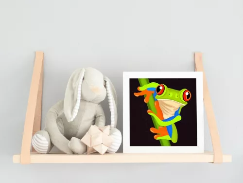 Béka - gyerek számfestő készlet - Számfestő.hu - 50×50cm - keret nélkül