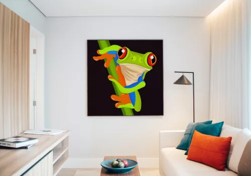 Béka - gyerek számfestő készlet - Számfestő.hu - 40×40cm - keret nélkül