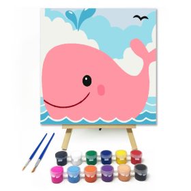 Bálna - gyerek számfestő készlet - Számfestő.hu - 20×20cm - keret nélkül