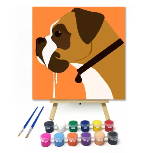 Boxer - gyerek számfestő készlet - Számfestő.hu - 50×50cm - keretre feszítve