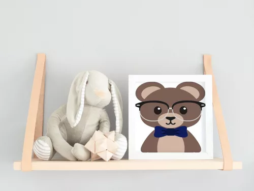 Mackó - gyerek számfestő készlet - Számfestő.hu - 30×30cm - keret nélkül