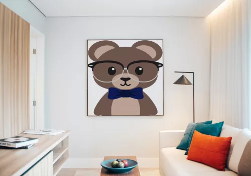 Mackó - gyerek számfestő készlet - Számfestő.hu - 50×50cm - keret nélkül