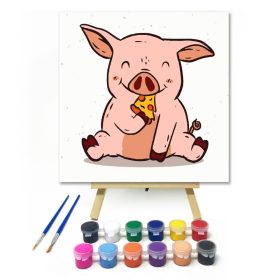 Kis Malac - gyerek számfestő készlet - Számfestő.hu - 20×20cm - keret nélkül