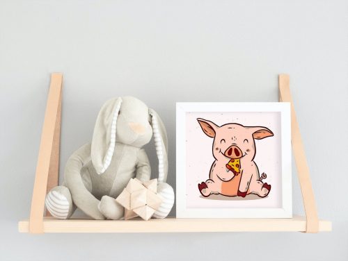 Kis Malac - gyerek számfestő készlet - Számfestő.hu - 20×20cm - keret nélkül