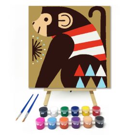 Aranyos Majom - gyerek számfestő készlet - Számfestő.hu - 20×20cm - keret nélkül