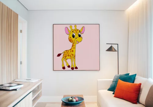 Kis Zsiráf - gyerek számfestő készlet - Számfestő.hu - 30×30cm - keret nélkül