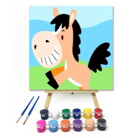 Lovacska - gyerek számfestő készlet - Számfestő.hu - 20×20cm - keret nélkül