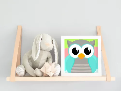 Kicsi Bagoly - gyerek számfestő készlet - Számfestő.hu - 20×20cm - keret nélkül