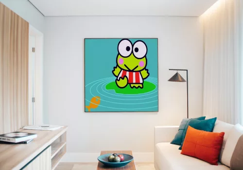 Zöld Béka - gyerek számfestő készlet - Számfestő.hu - 20×20cm - keret nélkül