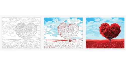 Aranyos Bagoly - gyerek számfestő készlet - Számfestő.hu - 50×50cm - keretre feszítve