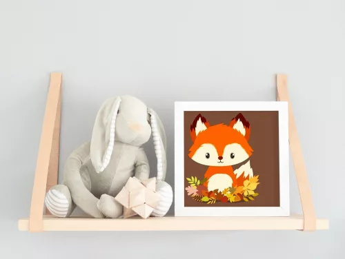 Róka - gyerek számfestő készlet - Számfestő.hu - 30×30cm - keretre feszítve