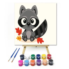 Mosómedve - gyerek számfestő készlet - Számfestő.hu - 20×20cm - keret nélkül