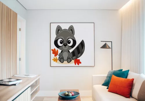 Mosómedve - gyerek számfestő készlet - Számfestő.hu - 40×40cm - keret nélkül