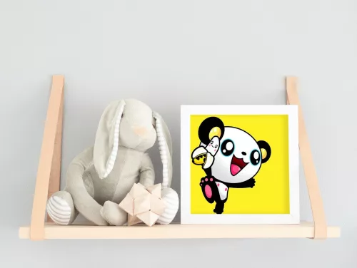 Happy Panda - gyerek számfestő készlet - Számfestő.hu - 40×40cm - keret nélkül