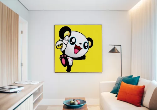 Happy Panda - gyerek számfestő készlet - Számfestő.hu - 40×40cm - keretre feszítve