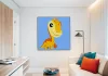 Sárga dino - gyerek számfestő készlet - Számfestő.hu - 20×20cm - keretre feszítve