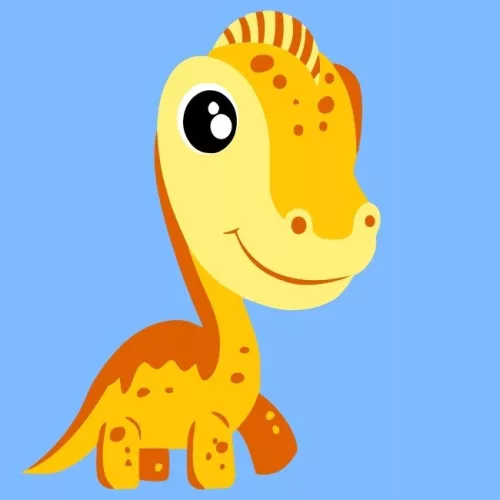 Sárga dino - gyerek számfestő készlet - Számfestő.hu - 40×40cm - keretre feszítve